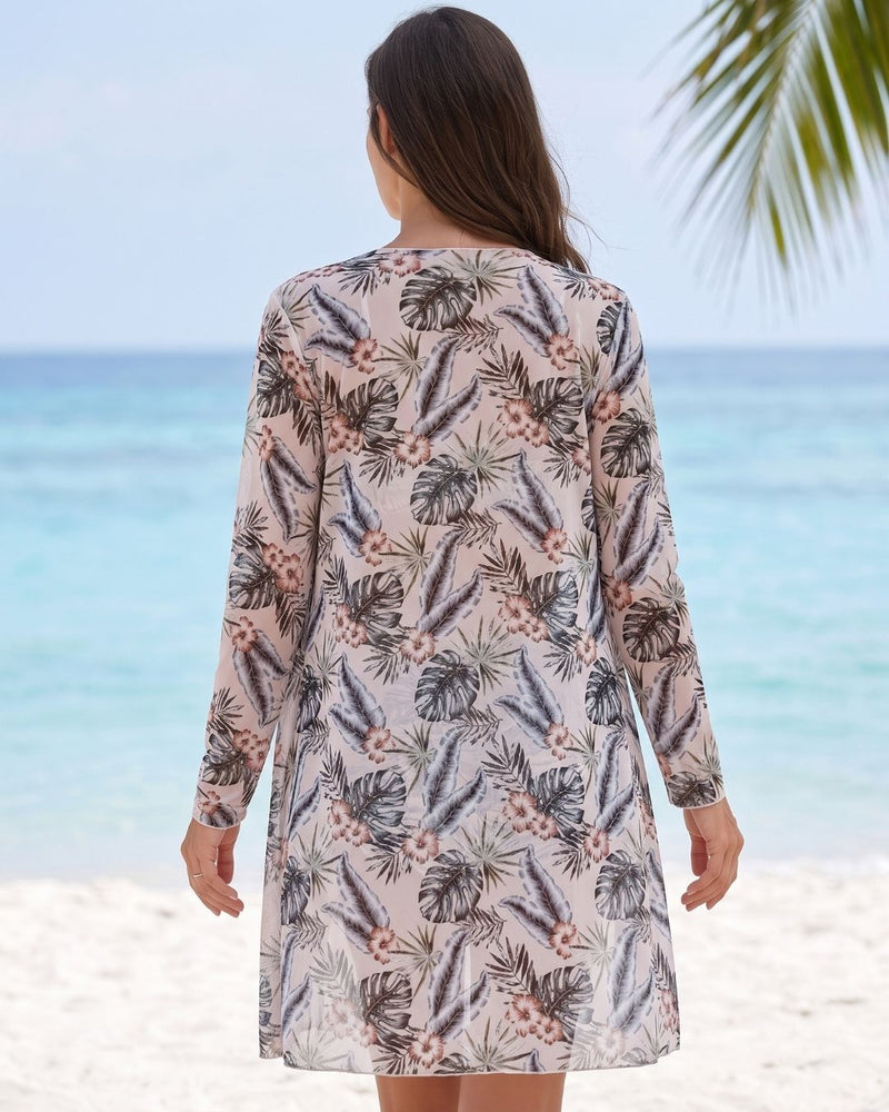Biquíni Top Com Amarração Short + Kimono Longo