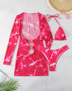 Biquíni Cortininha + Vestido Transparente E Argolas