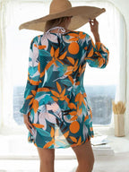 Biquíni + Saída Kimono Estampado Com Top Laço Frontal