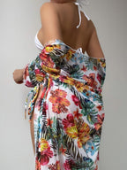 Biquíni + Saída de Praia Floral Kimono Longo