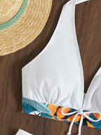 Conjunto Praia Top Frente Única Com Short Estampado