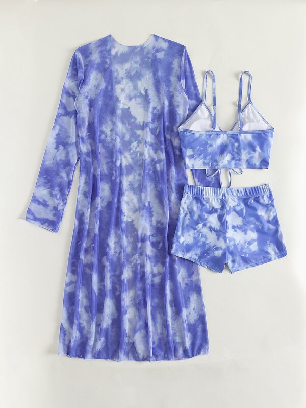 Conjunto Praia Shortinho Estilo Resort Com Kimono