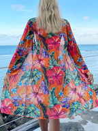 Conjunto Praia Shortinho + Saída de Praia Estampado Tropical