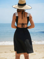 Saída de Praia Transpassada Com Fenda Lateral E Amarração