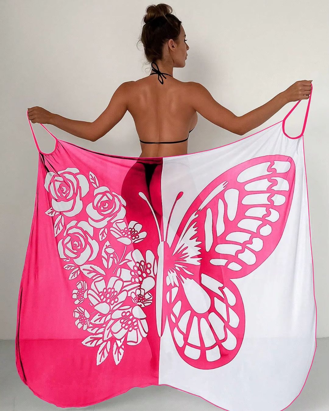 Saída de Praia Pareô Estampada Com Amarração Estilo Resort