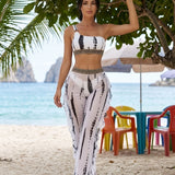 Biquíni Faixa + Calça Pantalona Babados