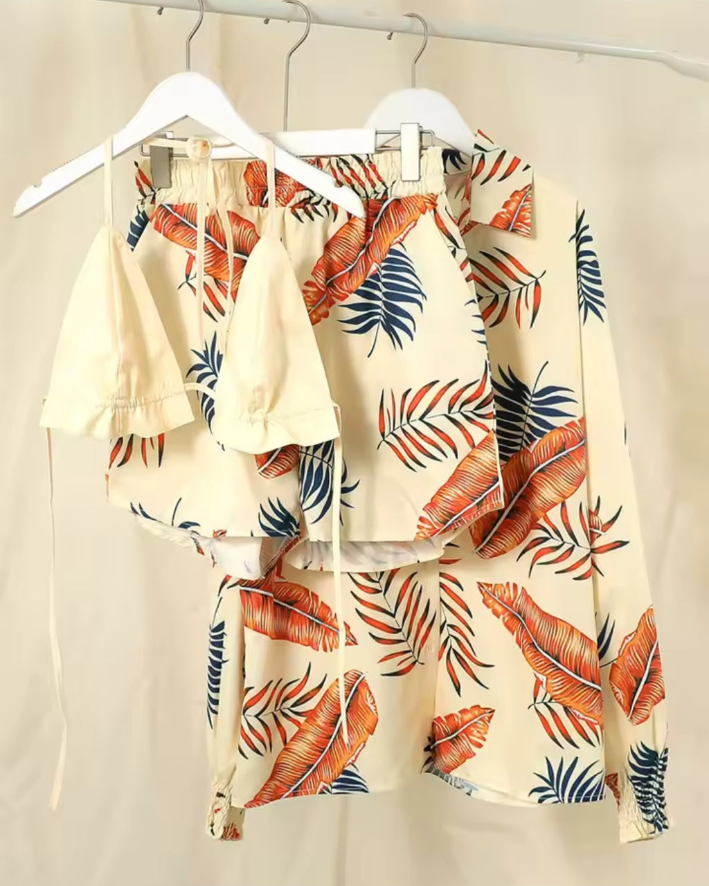 Conjunto Praia Shortinho + Kimono Estampado Resort