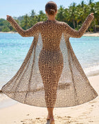 Conjunto Praia Com Short E Kimono Longo