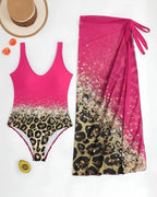 Maiô + Saída Pareô Animal Print Com Amarração Lateral