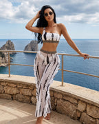 Biquíni Faixa + Calça Pantalona Babados