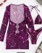 Biquíni Cortininha + Vestido Transparente E Argolas