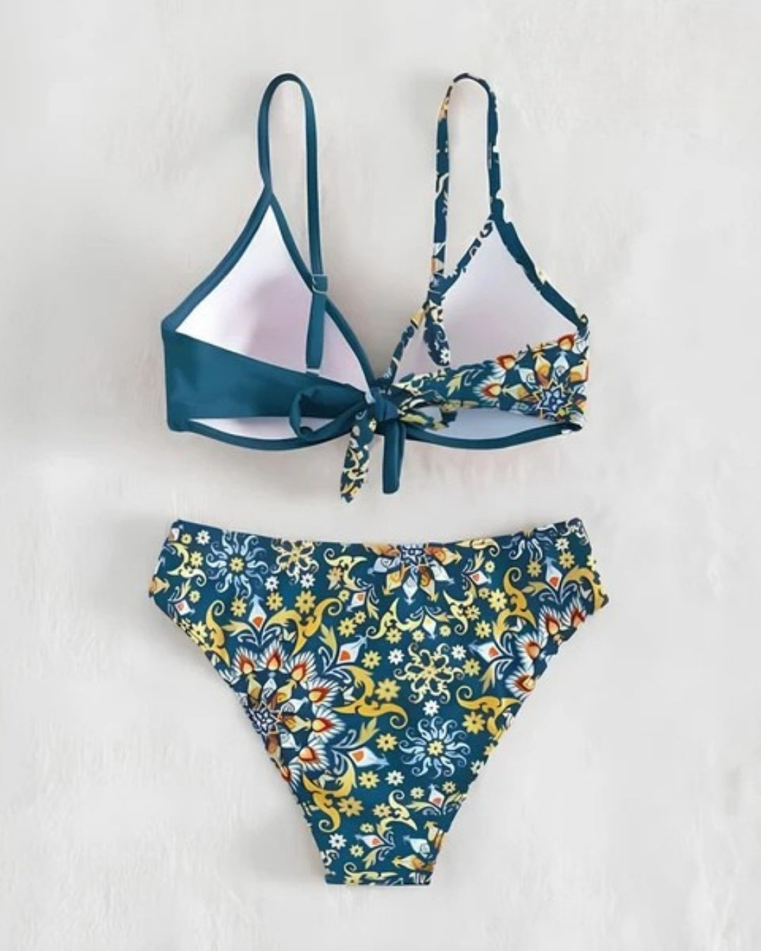 Biquíni Meia Taça Com Calcinha Lateral Larga Estampado