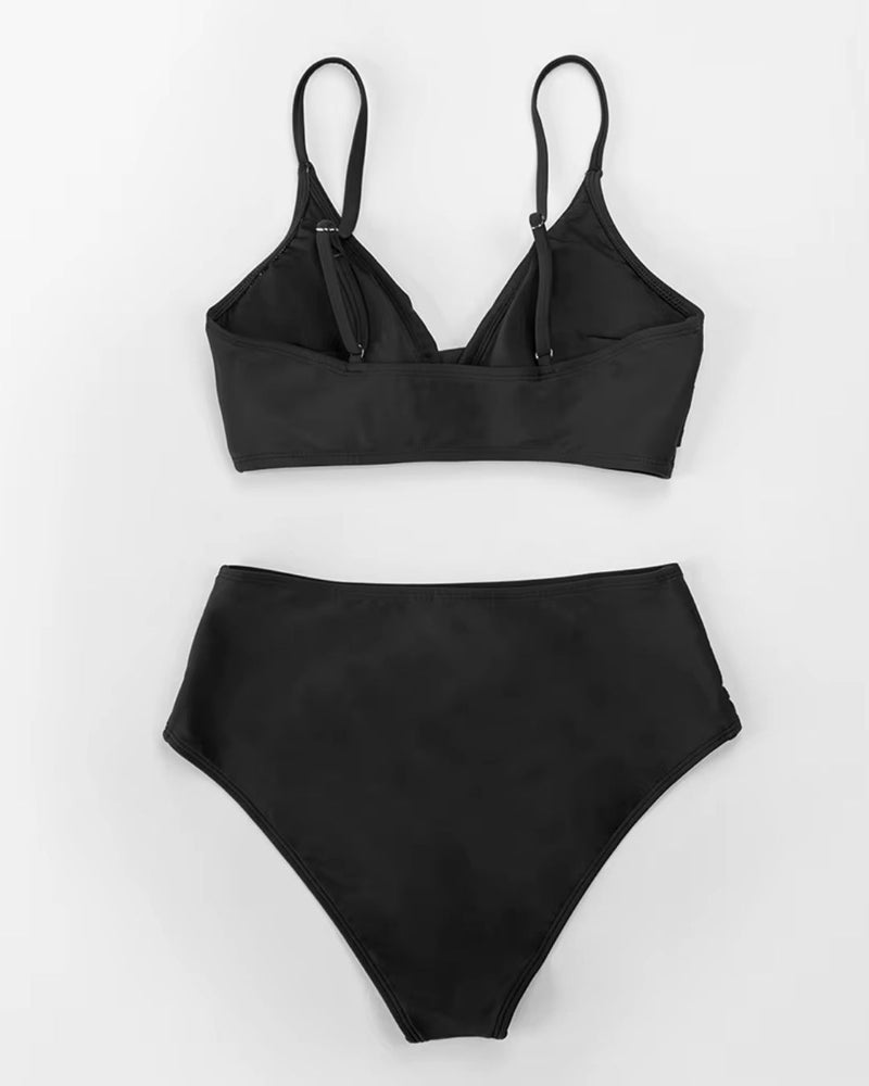 Biquíni Top Transpassado Cintura Alta Modelador Elegante