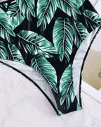 Maiô Modelador Com Recorte Em Tule E Estampa Tropical