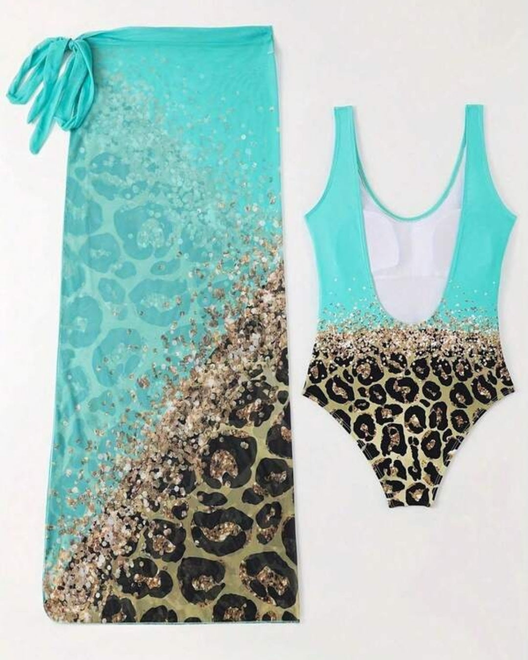 Maiô + Saída de Praia Animal Print Estilo Resort