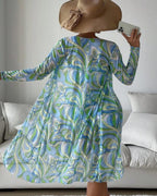 Biquíni + Saída de Praia Estampado Estilo Resort Retrô