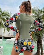 Conjunto Praia Shortinho Estampado Tropical