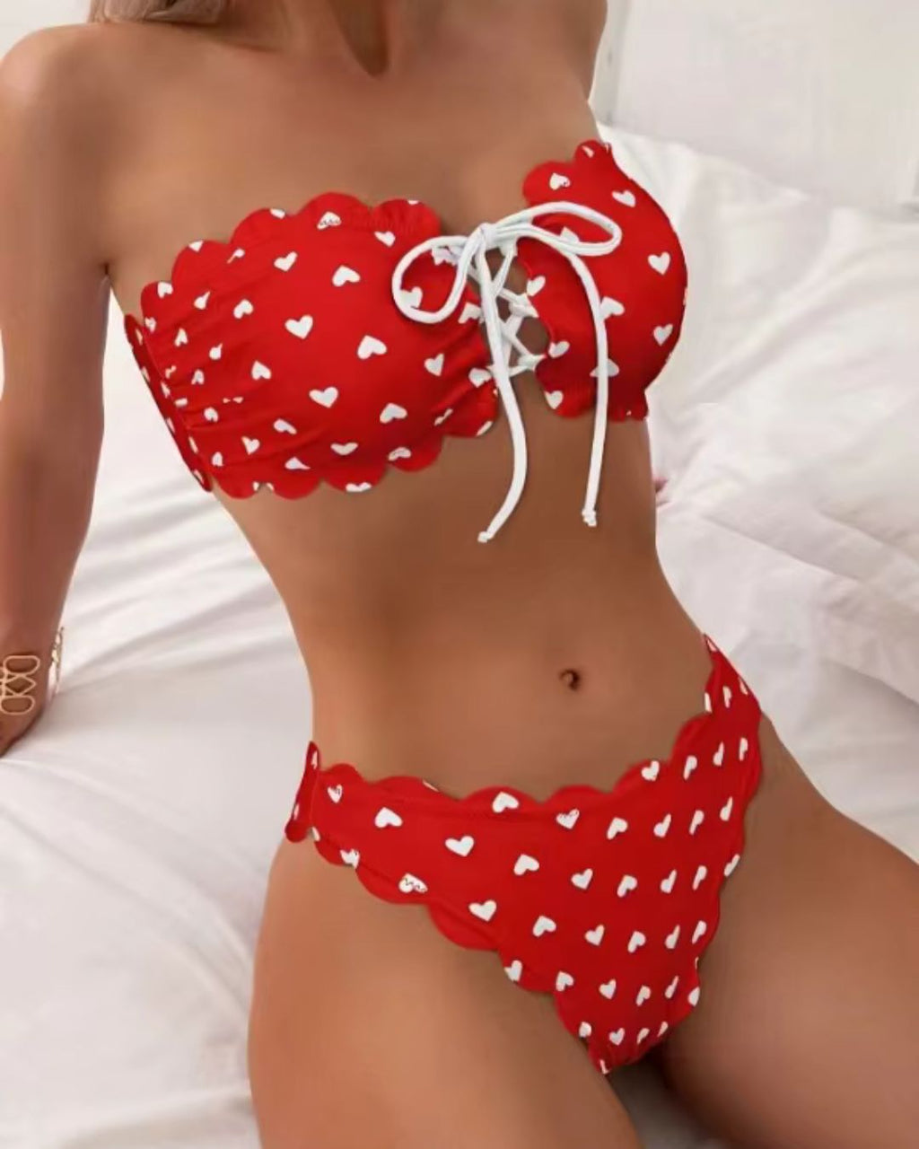 Biquíni Tomara Que Caia Com Amarração Frontal Estampado