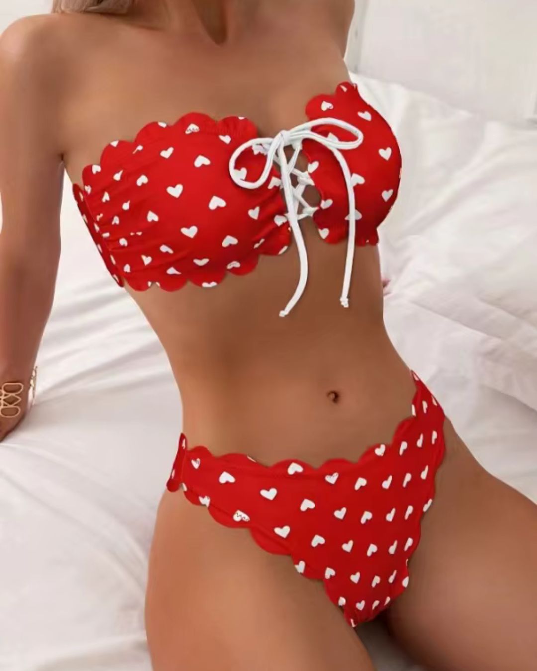 Biquíni Tomara Que Caia Com Amarração Frontal Estampado