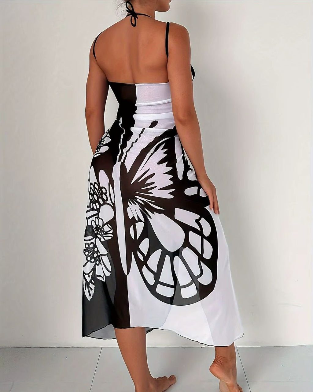 Saída de Praia Pareô Estampada Com Amarração Estilo Resort