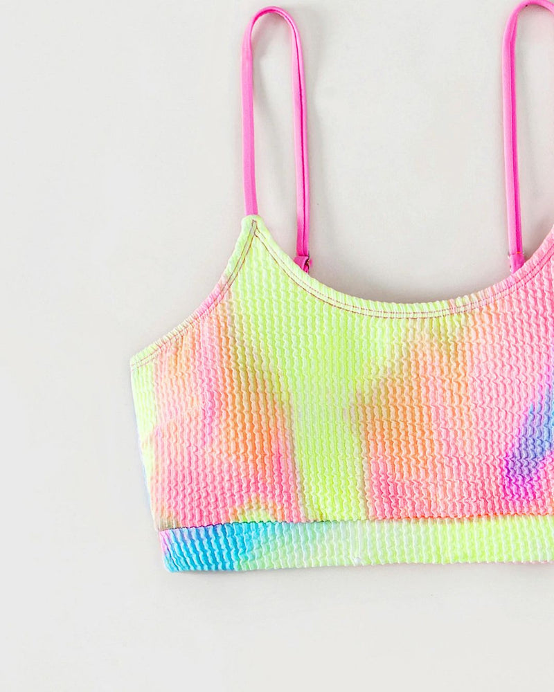 Biquíni Cintura Alta Texturizado Com Estampa Tie Dye
