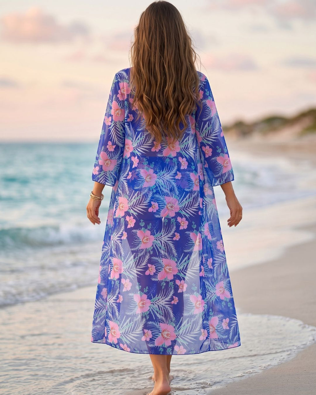Biquíni Hot Pant + Kimono Longo Floral
