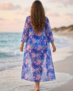 Biquíni Hot Pant + Kimono Longo Floral