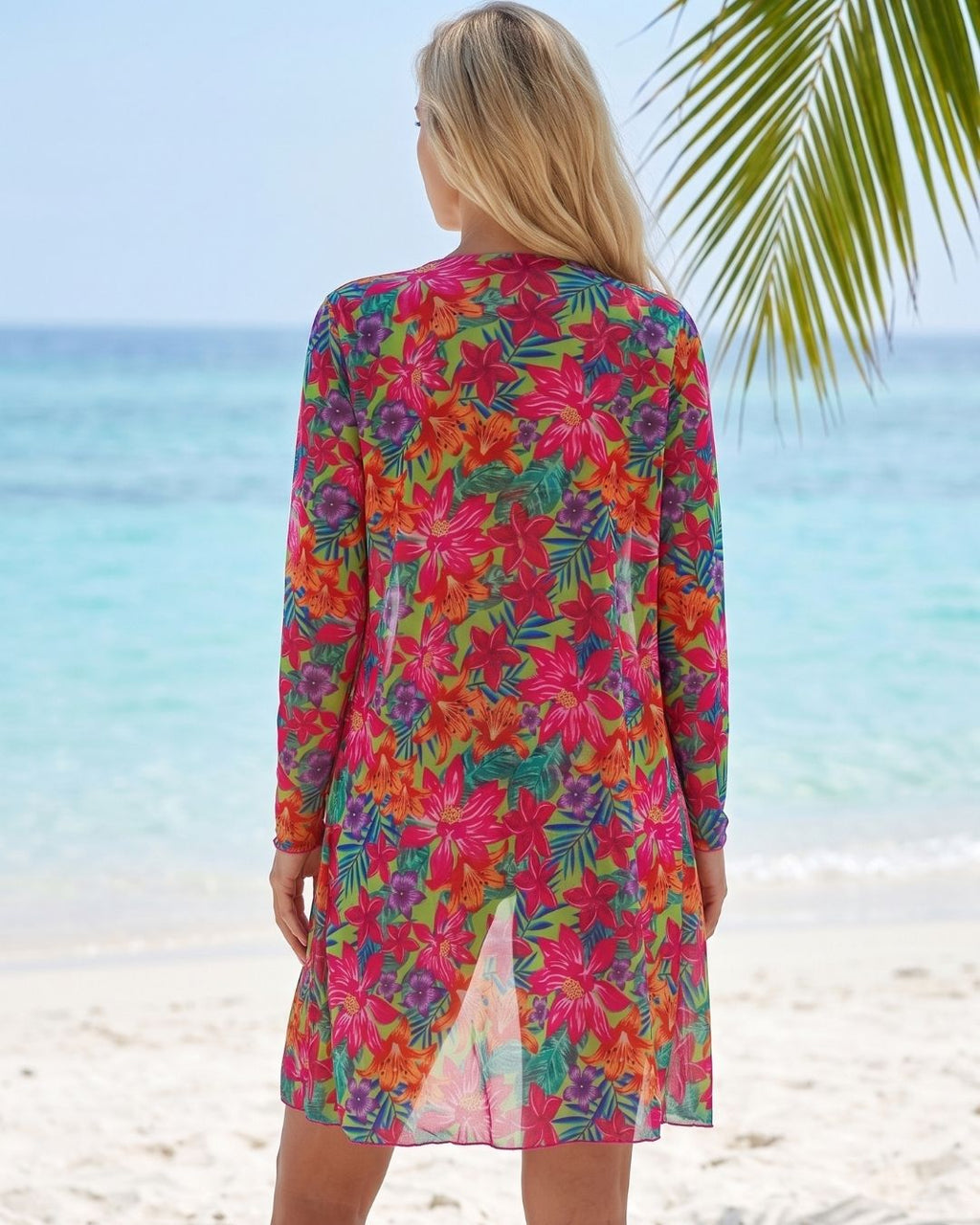Biquíni Top Com Amarração Short + Kimono Longo