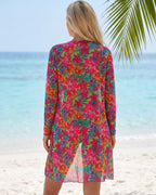 Biquíni Top Com Amarração Short + Kimono Longo