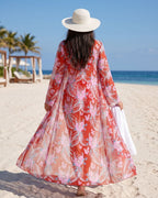 Biquíni Hot Pant + Kimono Longo Floral