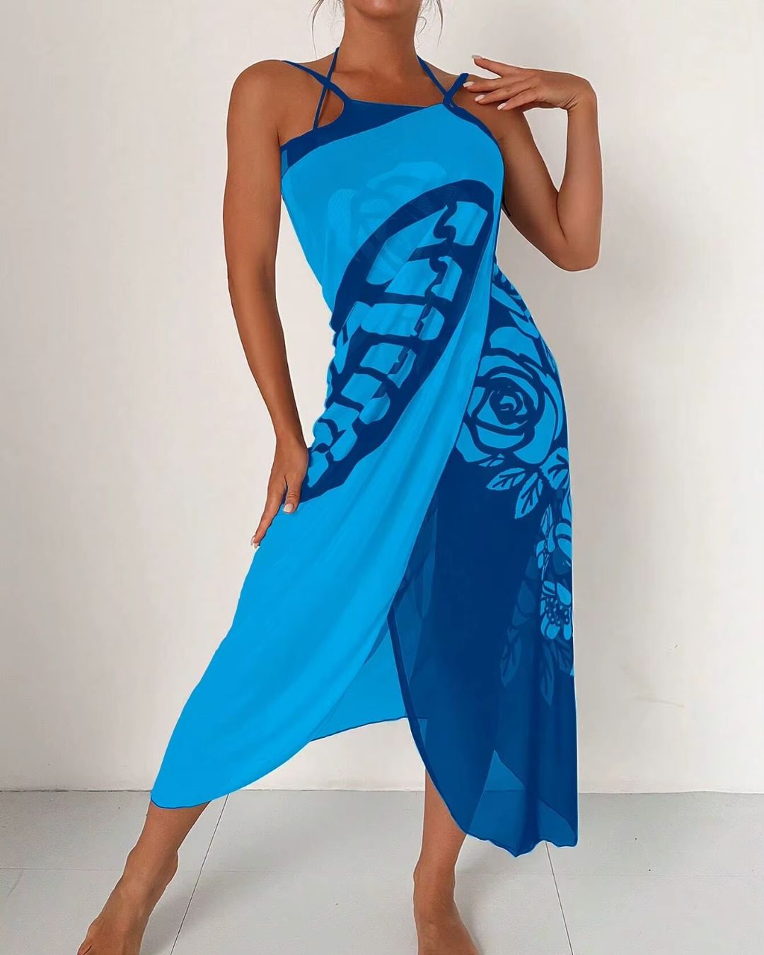 Saída de Praia Pareô Estampada Com Amarração Estilo Resort