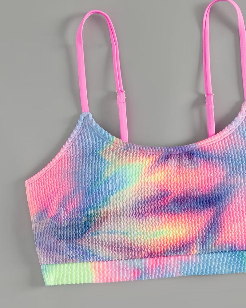Biquíni Cintura Alta Texturizado Com Estampa Tie Dye