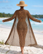 Conjunto Praia Com Short E Kimono Longo