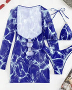 Biquíni Cortininha + Vestido Transparente E Argolas