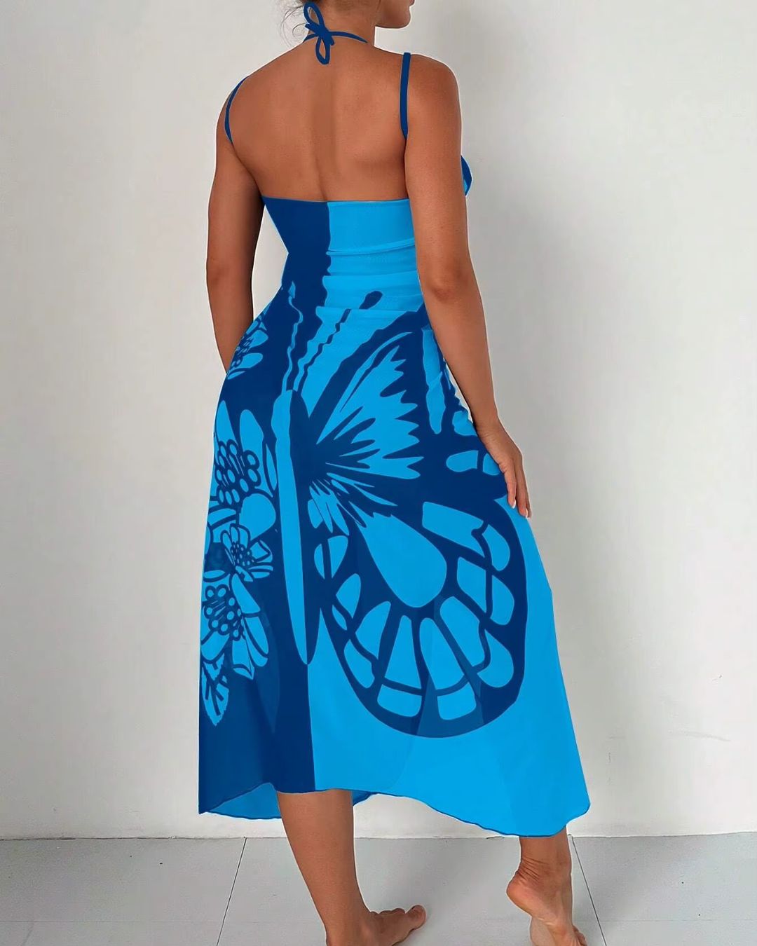 Saída de Praia Pareô Estampada Com Amarração Estilo Resort