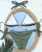 Biquíni Cortininha Com Aviamentos E Amarração Resort