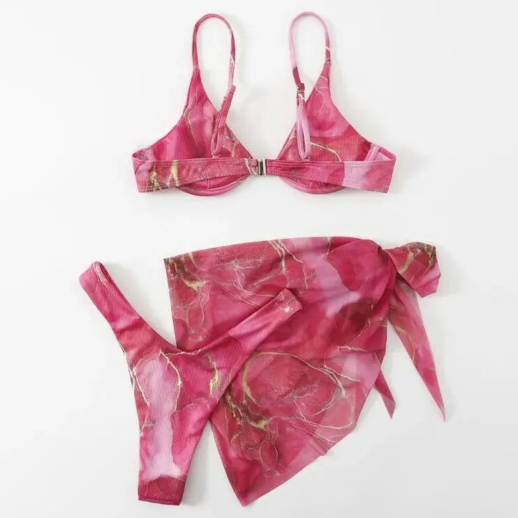 Biquíni Meia Taça Estampado Com Aro E Calcinha Cavada